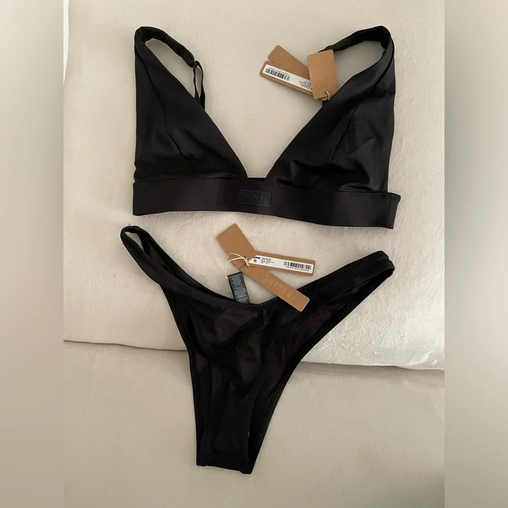 NWT Skims Bikini 2pc Set Swimwear Onyx Black Size S